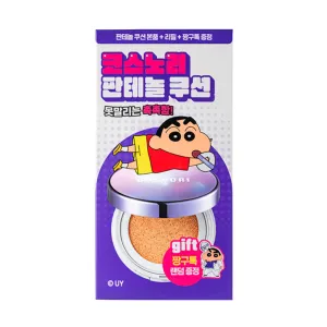 COSNORI x Crayon Shin-Chan Panthenol Barrier Vegan Cushion SPF 50  PA     Special Set [Refill   Zzanggu Tok] (02 Beige) 韩国 COSNORI X 蜡笔小新水光气垫套装 (02 中米色) 12g 12g